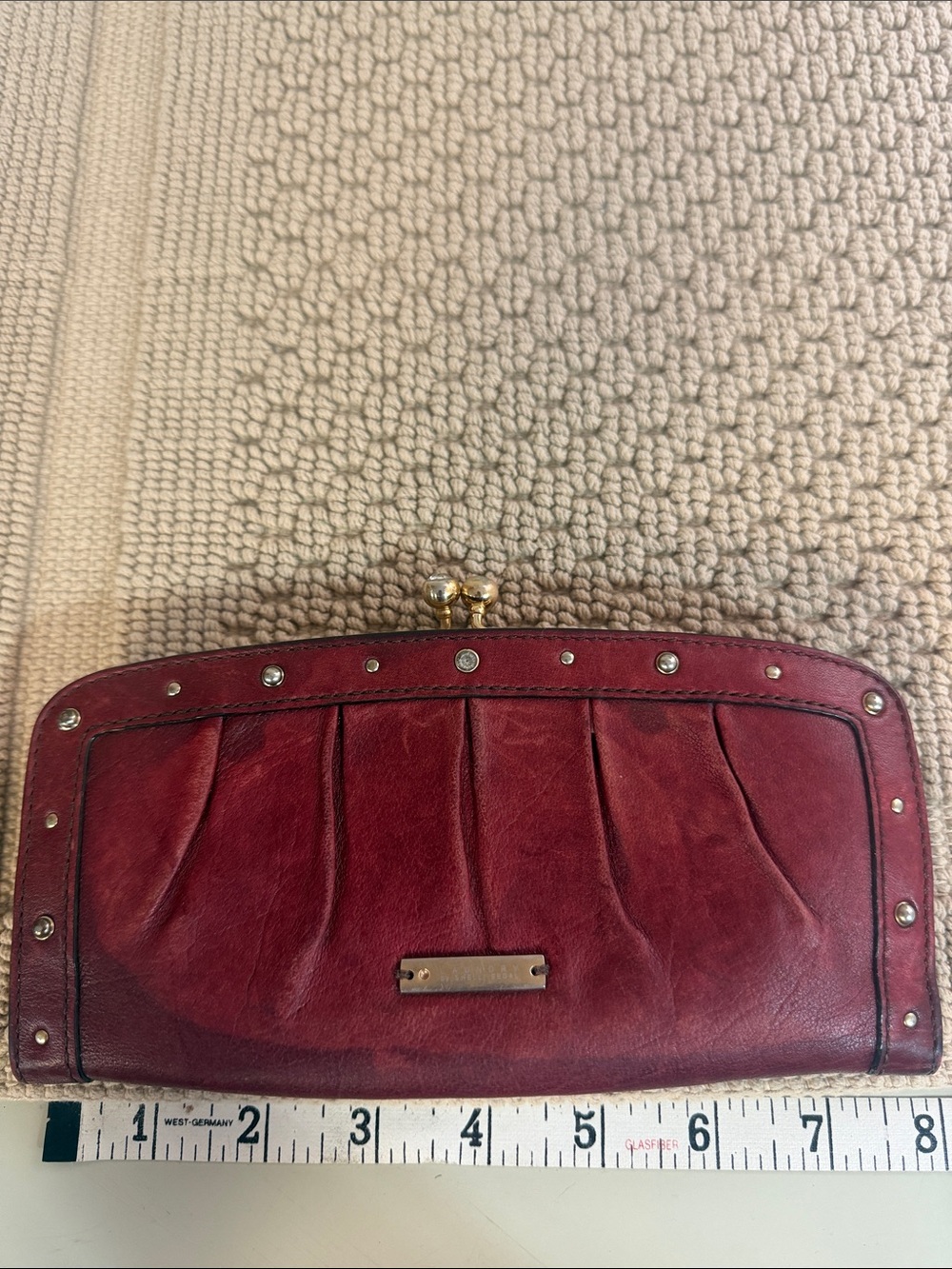 Laundry By Shelli Segal Red Leather Kiss-Lock Clutch